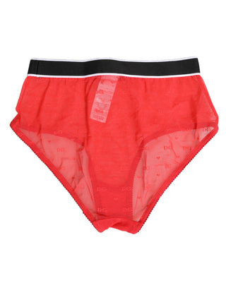 Roter Nylon-Slip mit Logo-Bund