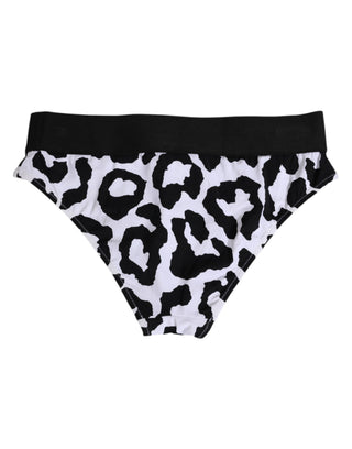 Weißer Leopard Nylon Höschen mit hoher Taille Unterwäsche