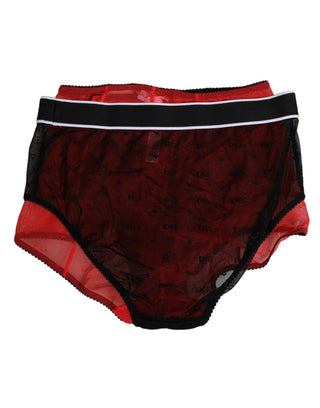 Schwarz Rot Nylon Hohe Taille Miederunterwäsche