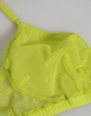 Gelb-grüner Soft-Cup-BH aus Nylon, Unterwäsche
