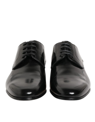 Zapatos de vestir Derby para hombre de cuero de becerro negro