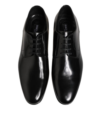 Zapatos de vestir Derby para hombre de cuero de becerro negro