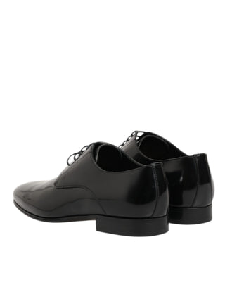 Zapatos de vestir Derby para hombre de cuero de becerro negro