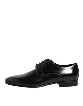 Zapatos de vestir Derby para hombre de cuero de becerro negro