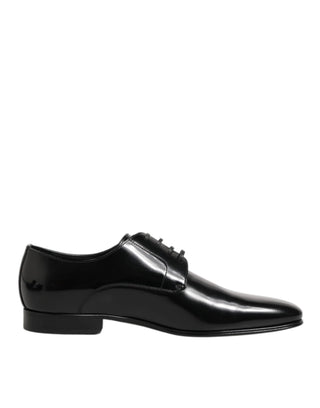 Zapatos de vestir Derby para hombre de cuero de becerro negro