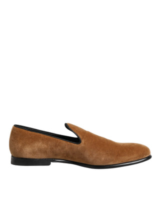 Brown Suede Slip On Men Loafers Formal Shoes