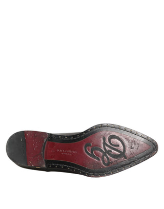 Schwarze Derby-Schuhe aus Leder mit Schmuckkristallen