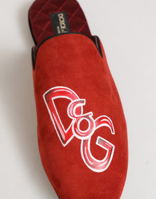 Rote Wildleder DG King Herren Hausschuhe