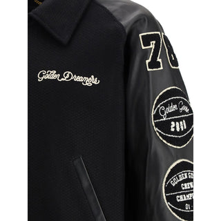 Schwarze Woll-Oves-Aries-Bomberjacke