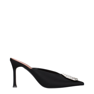 Schwarze Satin High Heels