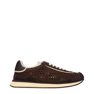 Zapatillas bajas marrones de tela