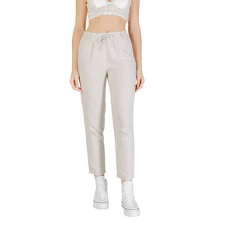 Beige Leinen Freizeithose
