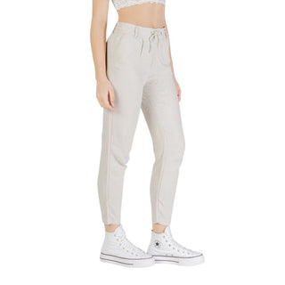 Beige Leinen Freizeithose