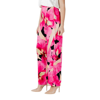 Pink Viscose Casual Pants