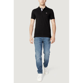 Schwarzes Poloshirt aus Baumwolle