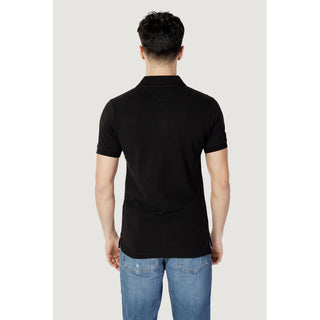 Schwarzes Poloshirt aus Baumwolle