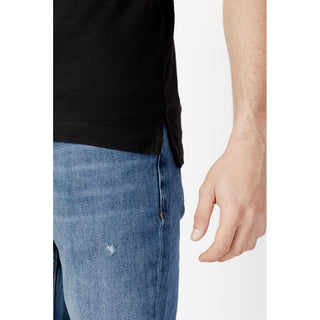 Schwarzes Poloshirt aus Baumwolle