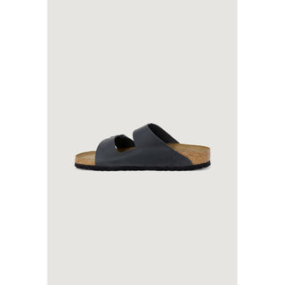 Black Synthetic Flat Sandals
