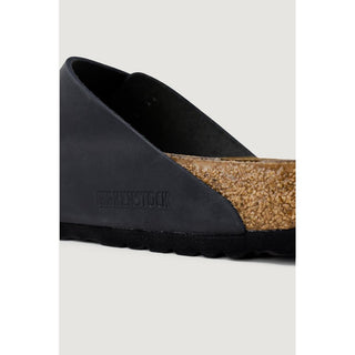 Black Synthetic Flat Sandals