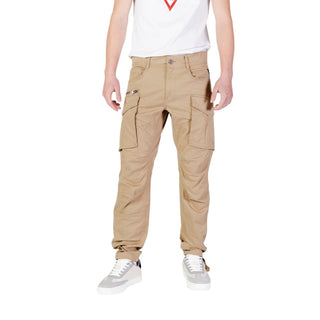 Beige Cotton Cargo Pants
