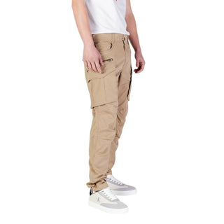 Beige Cotton Cargo Pants