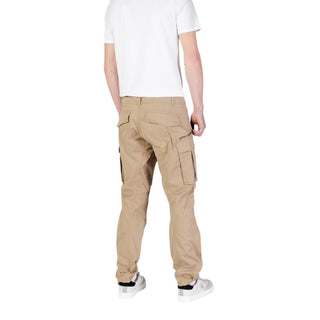 Beige Cotton Cargo Pants