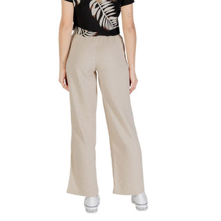 Beige Leinen Freizeithose