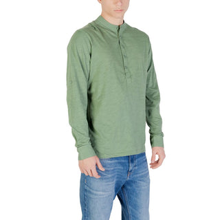 Camiseta de manga larga bicolor de algodón