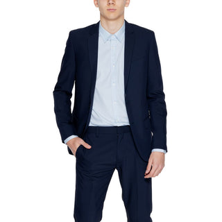 Blazer azul de poliéster