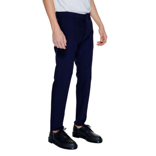 Pantalones de vestir de poliéster azul