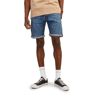 Blaue Bermuda-Shorts aus Baumwolle