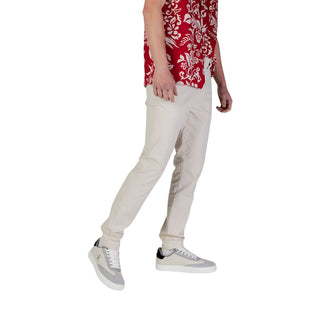 Beige Cotton Skinny Pants