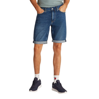 Blaue Bermuda-Shorts aus Baumwolle