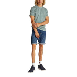 Blaue Bermuda-Shorts aus Baumwolle