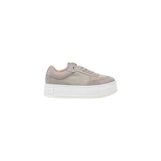 Beige recycelte Baumwoll-Plateau-Sneaker
