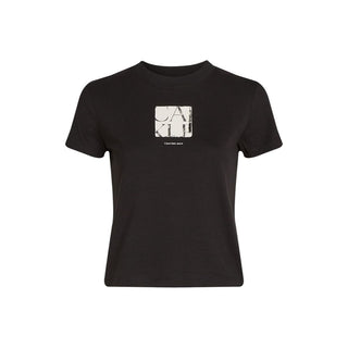 Schwarzes T-Shirt aus recycelter Baumwolle