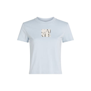 Blaues T-Shirt aus recycelter Baumwolle