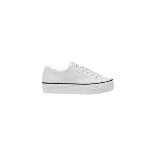 Schwarz-weiße Plateau-Sneaker aus Leder