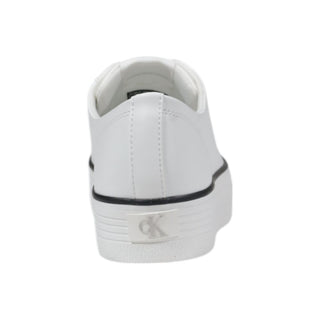 Schwarz-weiße Plateau-Sneaker aus Leder