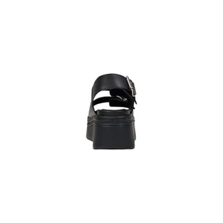 Black Leather Platform Sandals