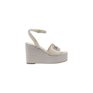 Beigefarbene High-Heel-Pumps aus Synthetik