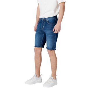 Bermudas de algodón azul