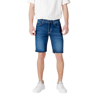 Bermudas de algodón azul