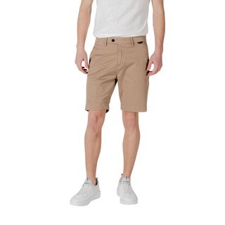 Beige Baumwoll-Bermudashorts