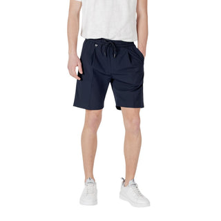 Bermudas de poliéster azules