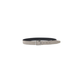 Gray Leather Regular Belt