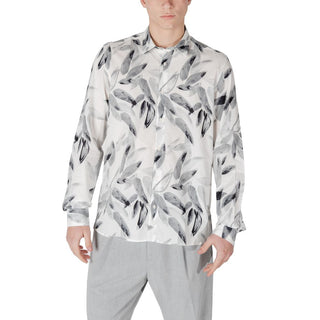 Camisa de viscosa blanca con estampado