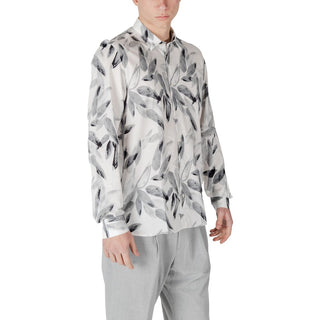 Camisa de viscosa blanca con estampado
