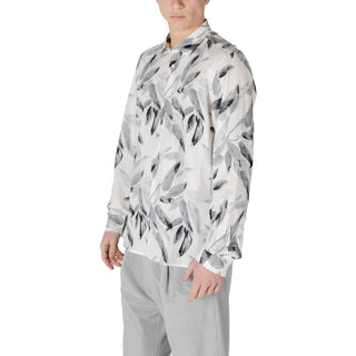 Camisa de viscosa blanca con estampado