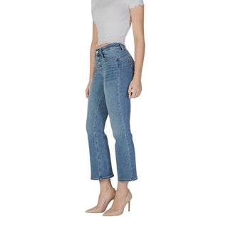 Blaue Baumwoll-Bootcut-Jeans